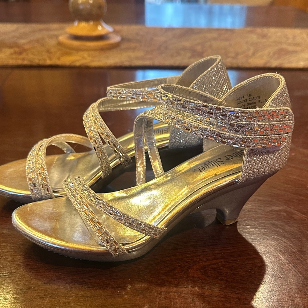 Sparkling Silver Kids Dress Shoes